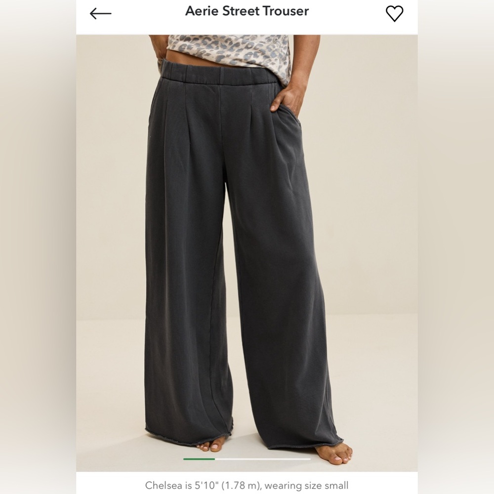 Aerie street trouser smoked gray pants size xxs wide leg